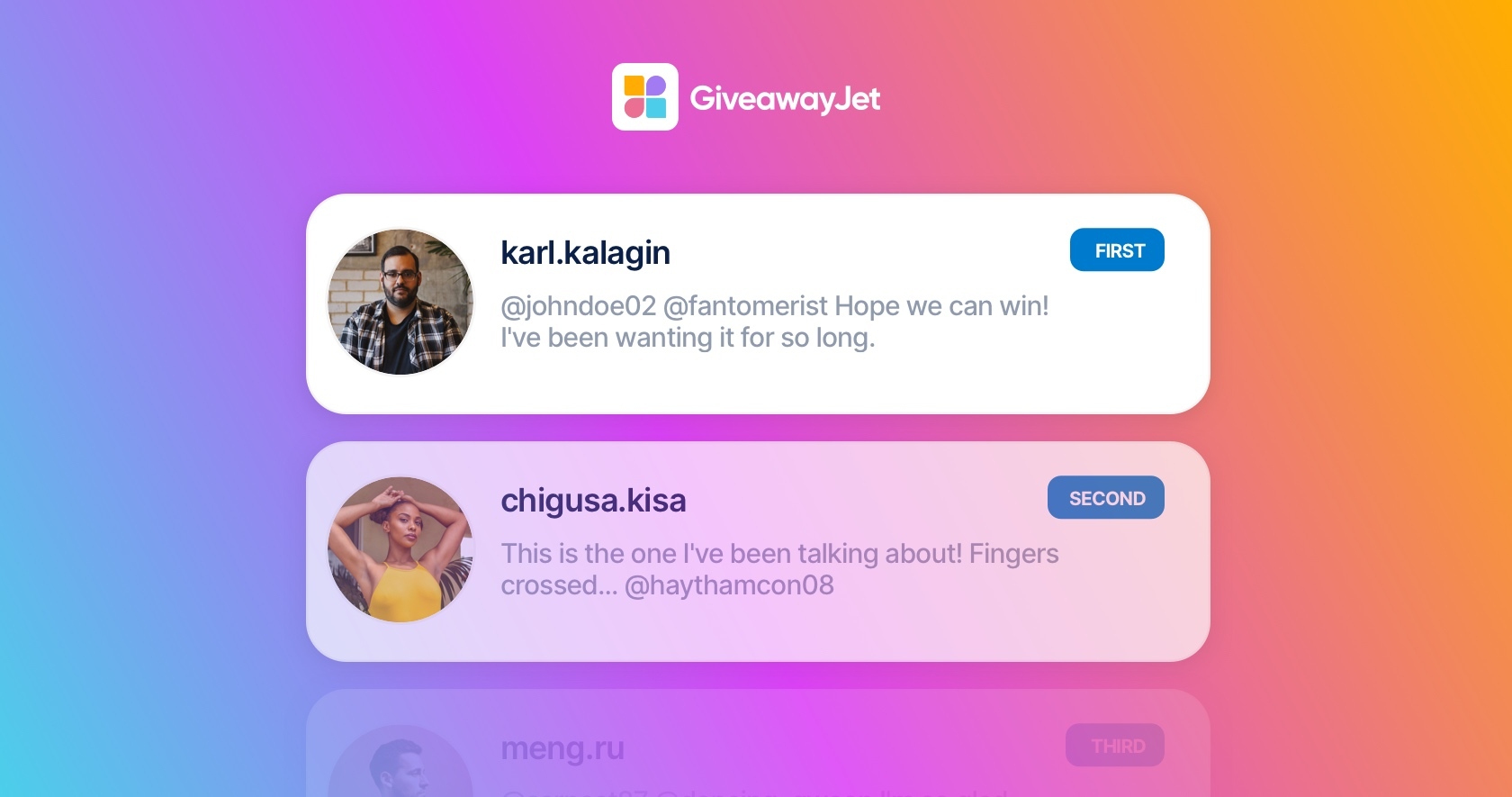 Giveaway Jet for Instagram  App Price Intelligence by Qonversion